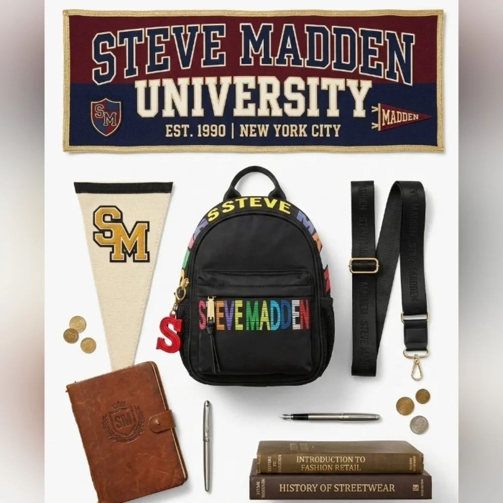 Steve Madden Bminiforce Mini Backpack Black Nylon OS